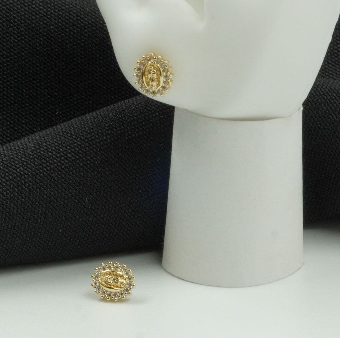 Topo Virgen Oro Laminado Dorado-Circon